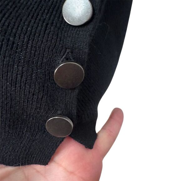 GUC Ramy Brook Women's Black Off-Shoulder Sweater Dress Size M - Picture 4 of 6